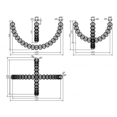 Suspension LED Golden Cage (117W)
