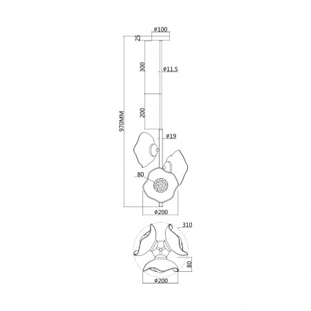 Lampe de plafond Miracle (3 lumieres)