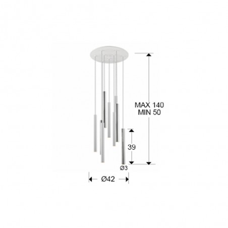 Lampe de plafond LED Varas (9x5W)