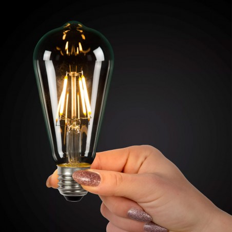 Ampoule à filament LED E27 Transparent ST64 (7W)