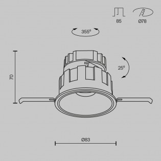 Encastré de plafond LED Wise (10W)