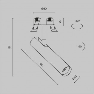 Spot encastré à LED Focus T (6W)