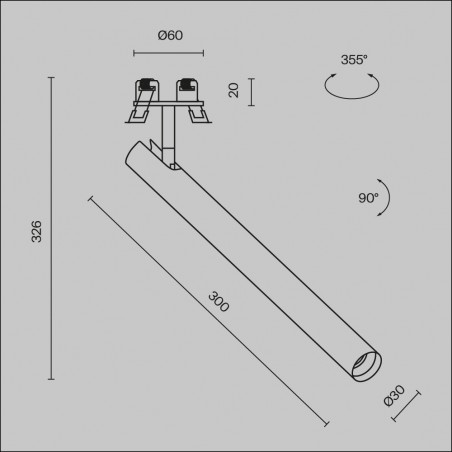 Spot encastré à LED Focus T 30 (6W)