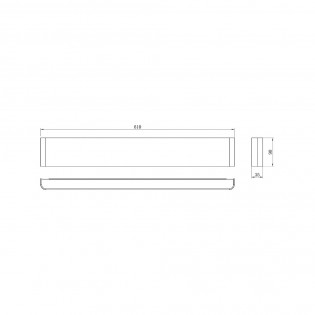 Aplique de pared LED Egeo Negro (20W)