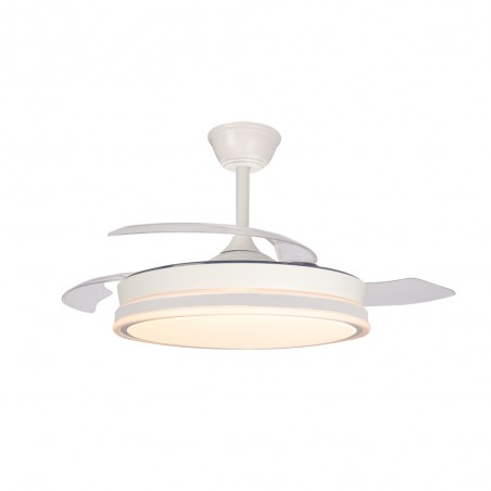 Ventilateur LED pales pliantes Surpino Blanc CCT Dim (45W)