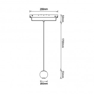 Foco LED colgante magnético Magneto Bola 2700K (7W)