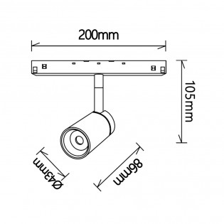 Foco LED para carril magnético Magneto 2700K (7W)