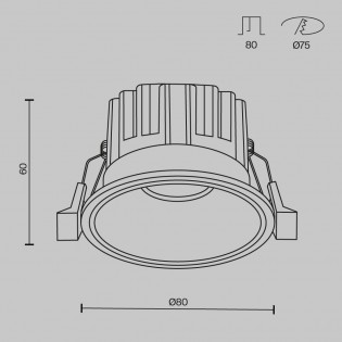 Encastré de plafond LED Round (12W)