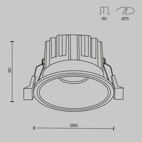 Encastré de plafond LED Round (12W)