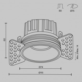 Encastré de plafond LED Round II (12W)