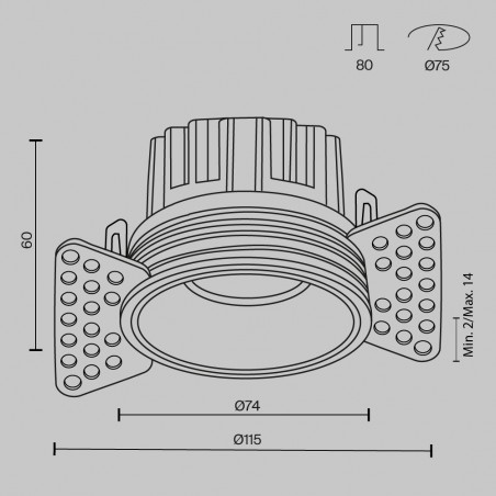Encastré de plafond LED Round II (12W)