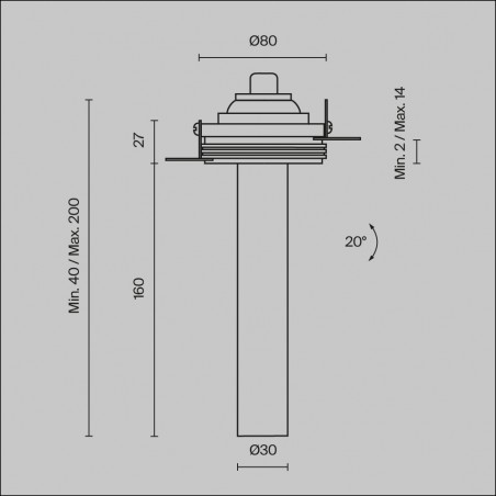Spot encastré à LED Focus T 20 (7W)