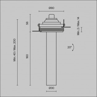 Spot encastré à LED Focus T 20 II (7W)