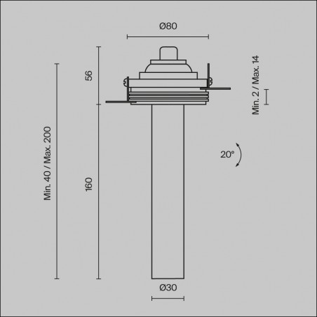 Spot encastré à LED Focus T 20 II (7W)