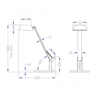 Lampe de bureau LED Ava CCT Dim (5.2W)
