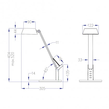 Lampe de bureau LED Ava CCT Dim (5.2W)