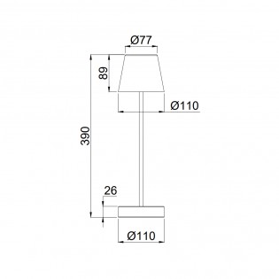 Lampe de table rechargeable LED Martinez (2.2W)