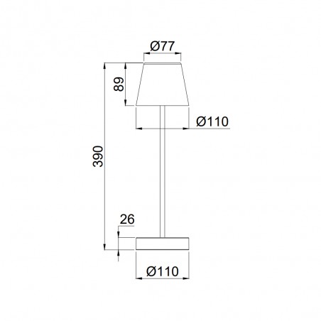 Lampe de table rechargeable LED Martinez (2.2W)