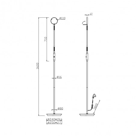 Lampadaire LED Monza CCT Dim (12W)