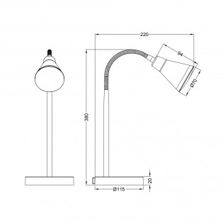 Lampe de bureau LED flexible Arras (4W)