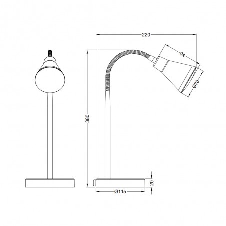 Lampe de bureau LED flexible Arras (4W)
