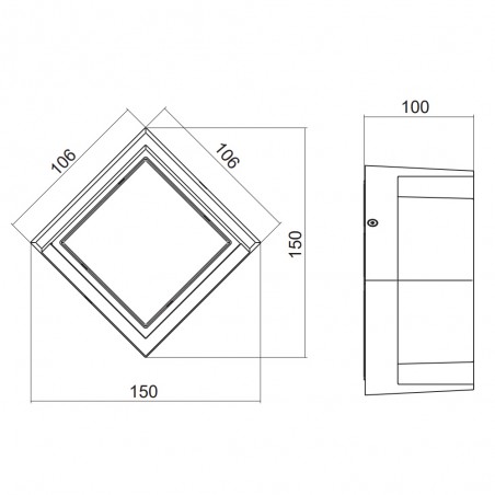 Applique d'extérieur LED Puno SQ (8W)
