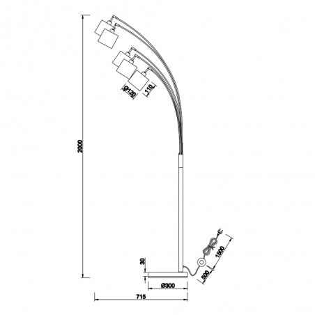 Lampadaire Tommy (5 lumieres)