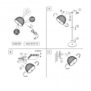 Lampe LED avec batterie rechargeable Maxima (3W)
