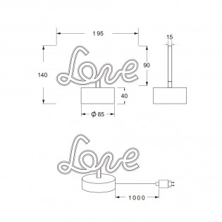 Lámpe a poser LED Amor (1W)