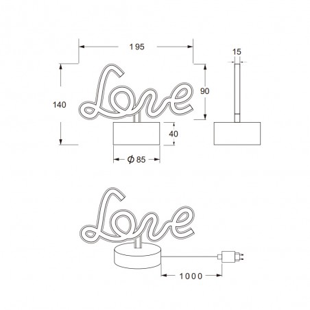Lámpe a poser LED Amor (1W)