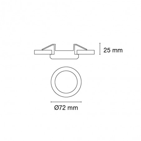 Spot encastrable BASIC Aluminium fixé verre sablée