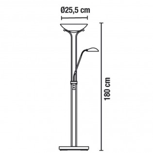 Lámpara de pie LED cuero (regulable)