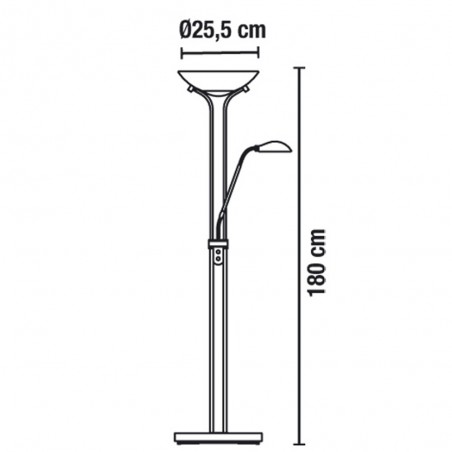 Lámpara de pie LED cuero (regulable)