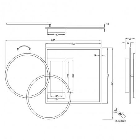 Plafónnier LED Downey CCT (33W)