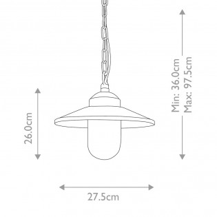 Lampe de plafond de exterieur Klampenborg
