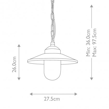 Lampe de plafond de exterieur Klampenborg