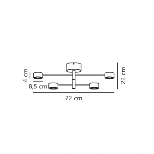 Plafonnier LED Clyde II (4x3.5W)