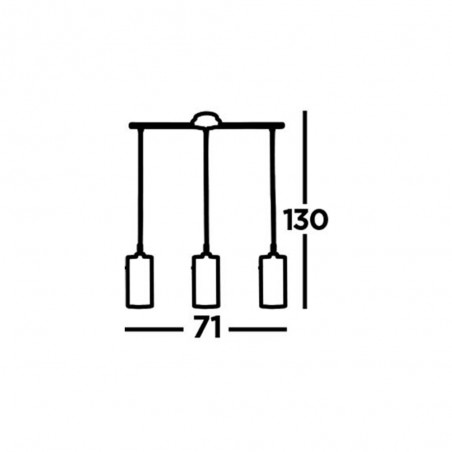 Lampe a suspension Duo 3 lumières en ligne