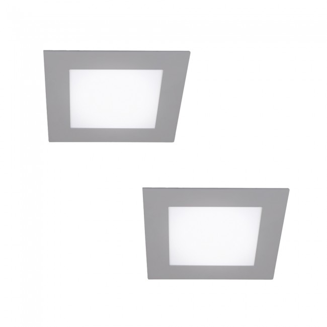 Pack 2 downlights LED gris (18W)