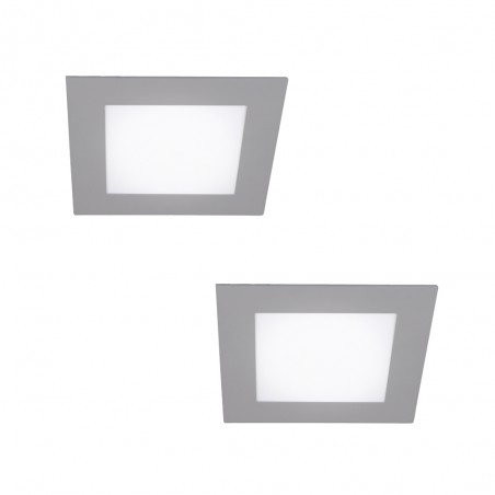 Pack 2 downlights LED gris (18W)