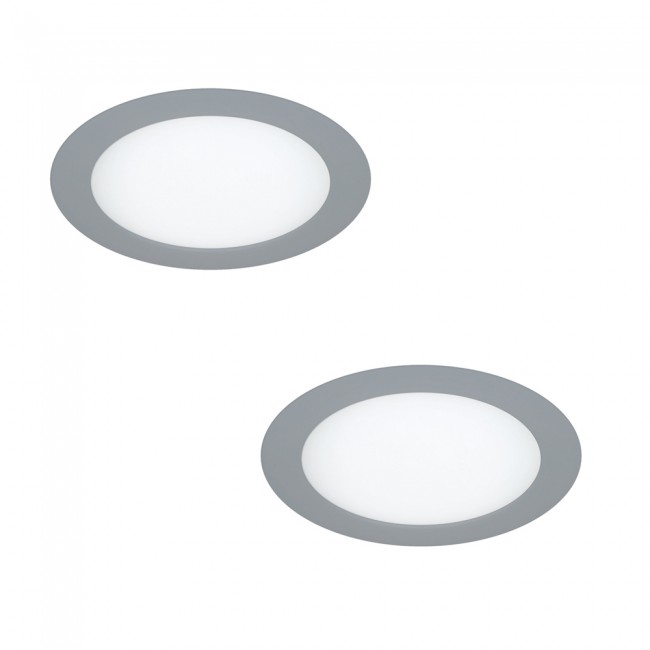 Pack 2 Downlights led rondes gris (18W)