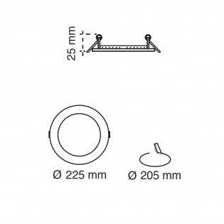 Pack 2 Downlights led rondes gris (18W)