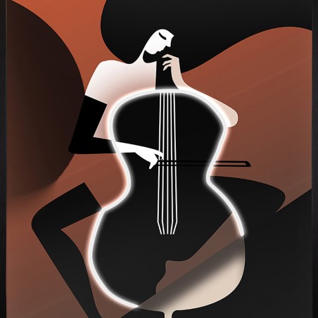 Tableau avec lumière LED Violonchelo (80x120cm.)