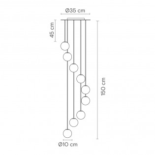 Lampe de plafond Royal Espiral (9 lumieres)