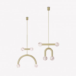Lampe de plafond Rigoberta Duo Súper Curvo Albâtre