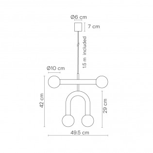Lampe de plafond Rigoberta Duo Súper Curvo Albâtre