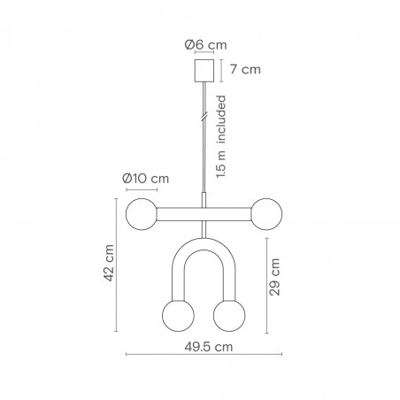 Lampe de plafond Rigoberta Duo Súper Curvo Albâtre