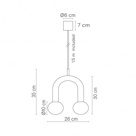 Lampe de plafond Rigoberta Mono Súper Curvo Albâtre