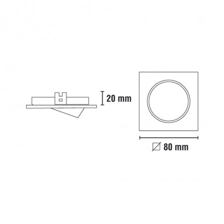 Spot encastrable BASIC carré acier