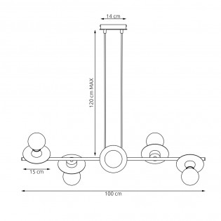 Lampe de plafond Dampur (6 lumieres)